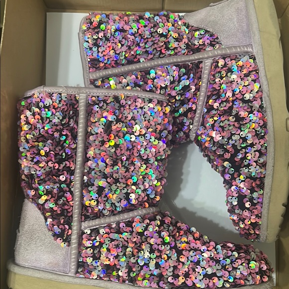 UGG Kids Sequin Boots - Pink and Purple - Picture 3 of 6